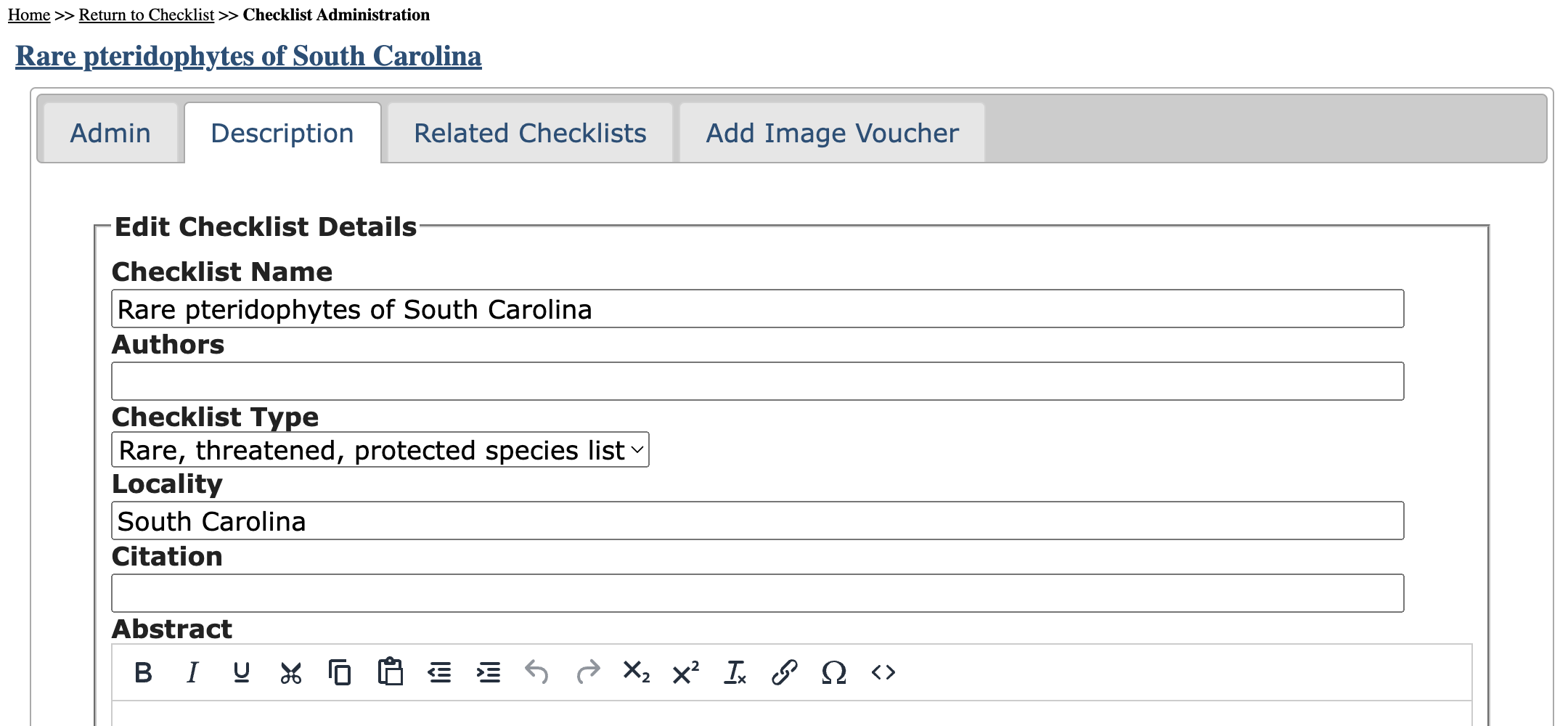 Checklist Example