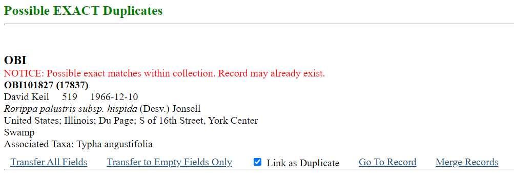 Possible EXACT Duplicate results within collection
