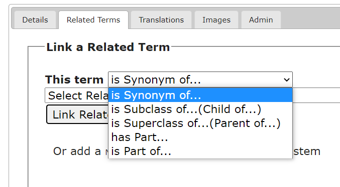 Linking Glossary Terms