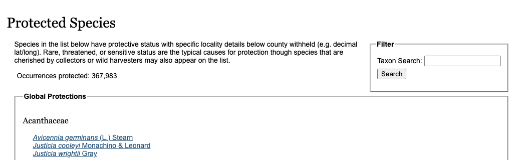 Protected Species