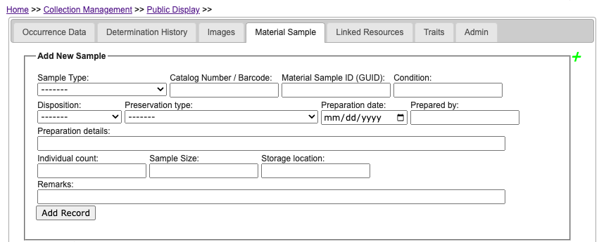 Material Sample Module