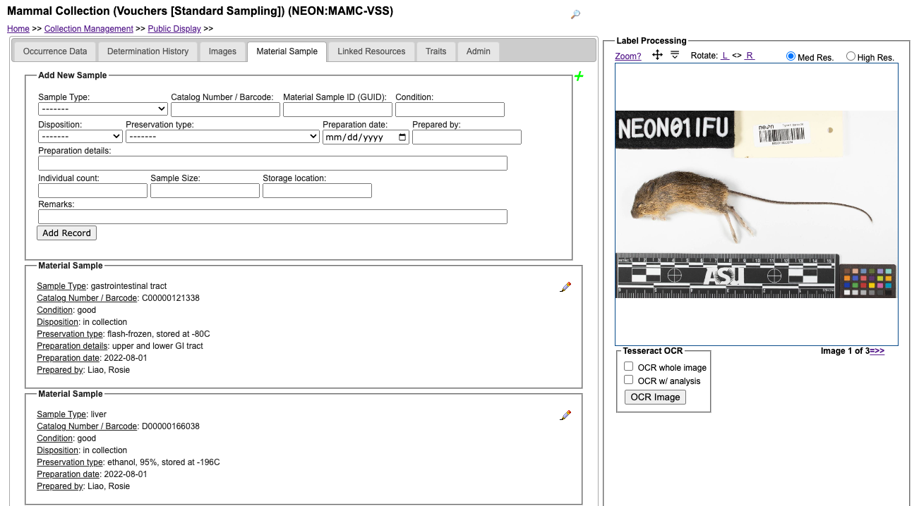 Material Sample Example